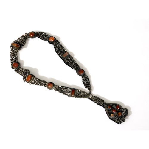 A LARGE TIBETAN HAND MADE NECKLACE.Metal,