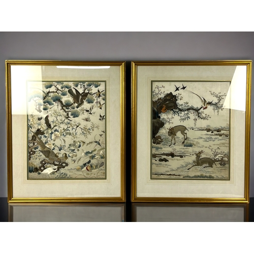 Japanese school, pair of needlework