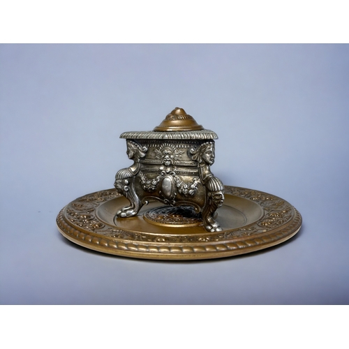 A 19th CENTURY GRAND TOUR INKWELL.Copper