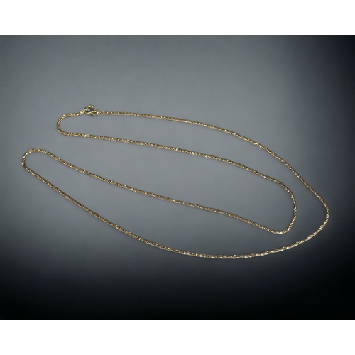 A long 18ct Gold rope twist chain.80cm