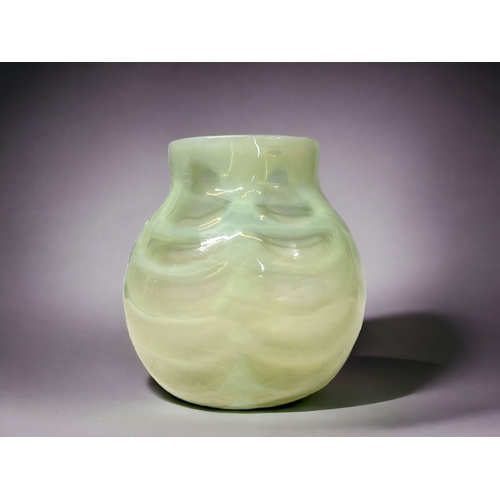 A Victorian Vaseline glass vase.