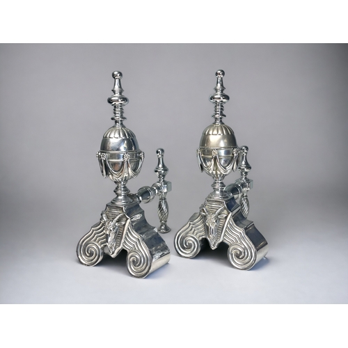 A pair of Victorian polished steel