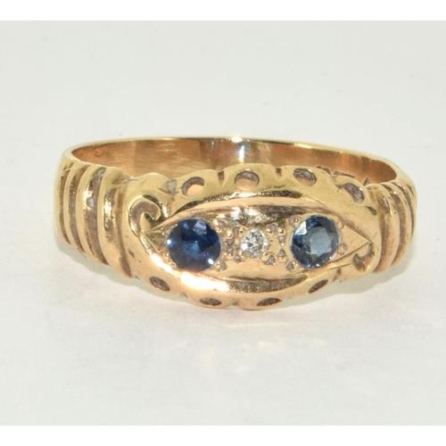 9ct Gold antique Sapphire & Diamond