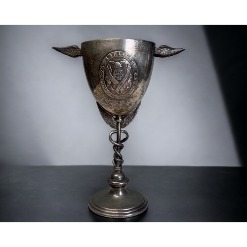 A VICTORIAN SILVER PLATE GOBLET / TROPHY.By
