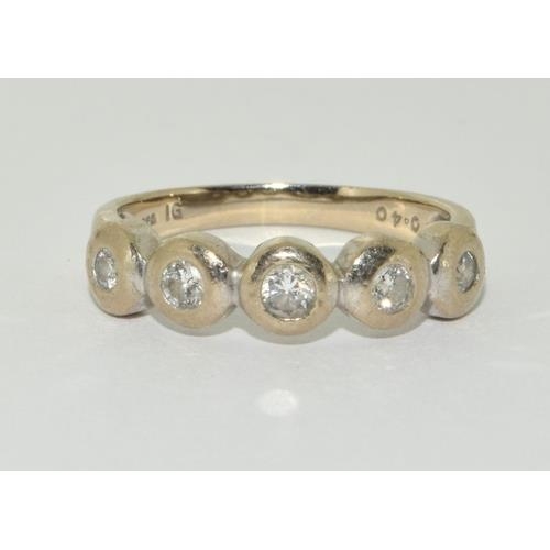 14ct gold ladies 5 stone Diamond