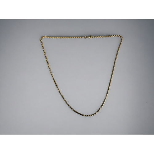 18CT GOLD LADIES ROPE TWIST CHAIN.Boxed.Length