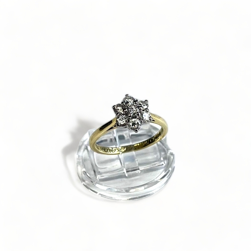 A LADIES 18CT GOLD & DIAMOND 'FLOWER'