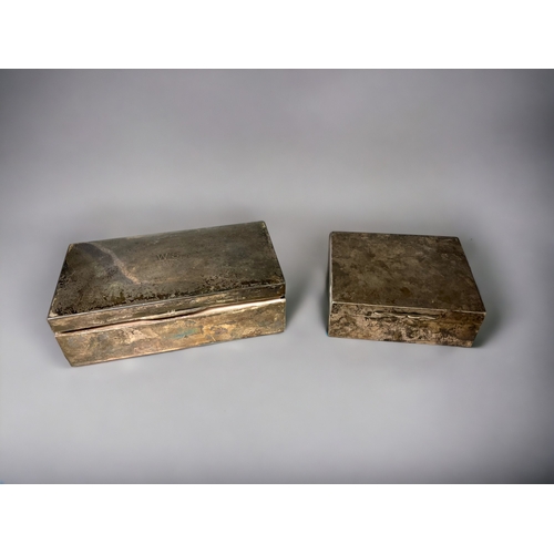 Two sterling silver cigarette boxes.