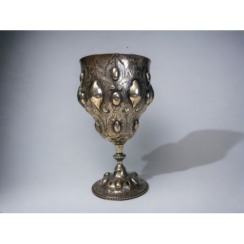 A 19th century sterling silver goblet.Thomas