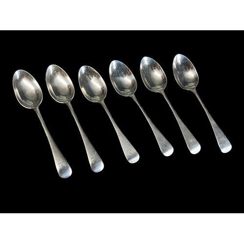 A set of five sterling silver teaspoons.Mix