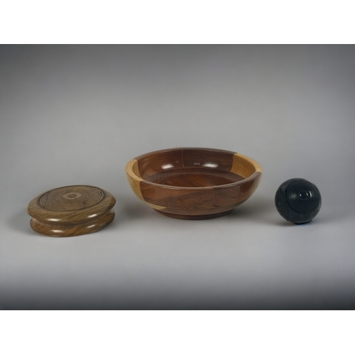 Two 19th century Treen Puzzle balls.Includes