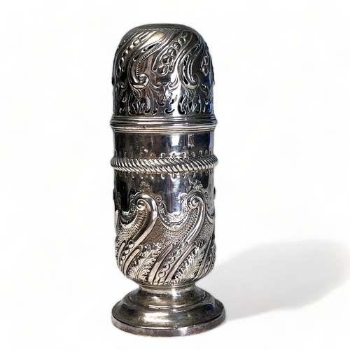 A LARGE STERLING SILVER SUGAR SIFTER.
