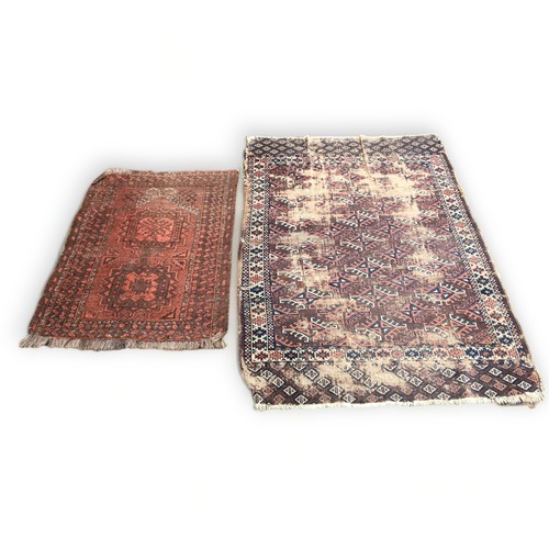 Antique Afghan prayer rug, red