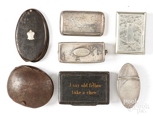 SIX SNUFF BOXESSix snuff boxes, to include