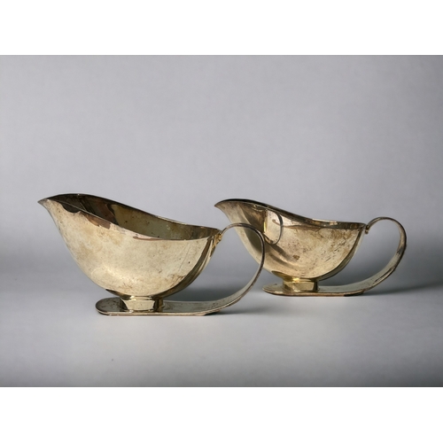 A pair of modernist design silver