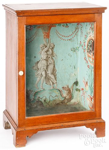 SMALL CHERRY DISPLAY CABINET, LATE