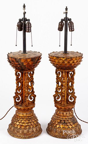 PAIR OF SOUTHEAST ASIAN CARVED