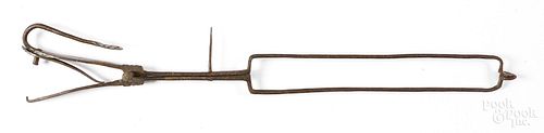 LARGE WROUGHT IRON EMBER TONGS,