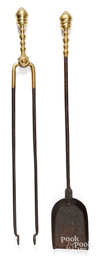FEDERAL BRASS AND IRON FIRE TONGS