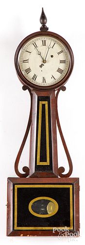 NEW ENGLAND MAHOGANY BANJO CLOCK,