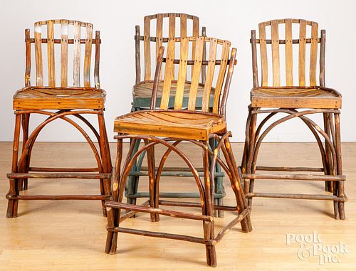 FOUR ADIRONDACK STYLE TWIG CHAIRSFour