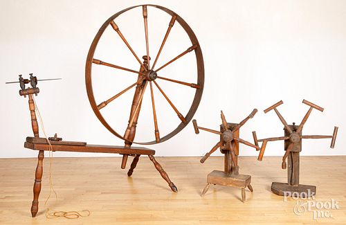 LARGE SPINNING WHEEL, ETC.Large spinning