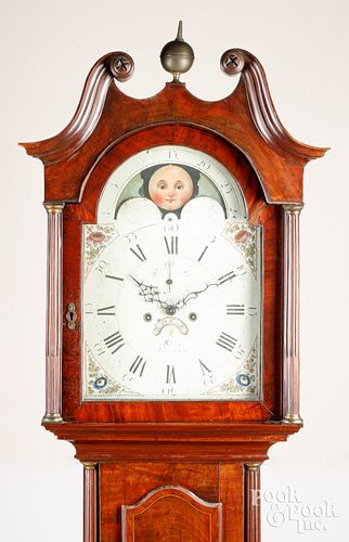 ENGLISH MAHOGANY TALL CASE CLOCK,