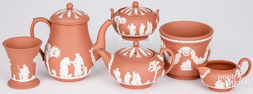 SIX PIECES OF WEDGWOOD TERRACOTTA