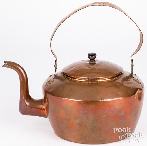 DOVETAILED COPPER KETTLE, 19TH