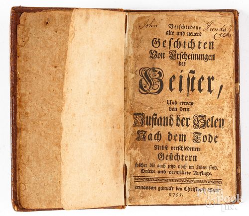 PRINTED PSALM BOOK, DATED 1755Christoph