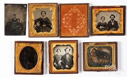 GROUP OF TINTYPES AND DAGUERREOTYPES,