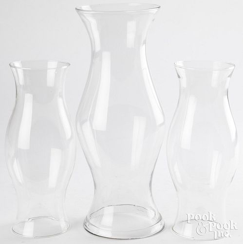 THREE CLEAR GLASS HURRICANE SHADESThree