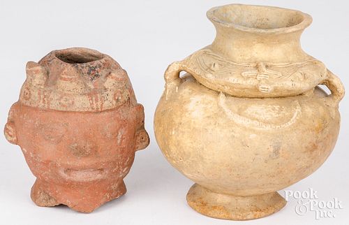 TWO PRE COLUMBIAN POTTERY VESSELSTwo