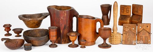 WOODENWARE TO INCLUDE PITCHERS, BOWLS,