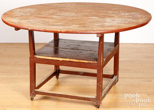 PAINTED PINE CHAIR TABLE, 19TH