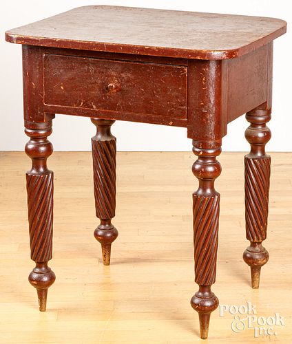 SHERATON PAINTED END TABLE, 19TH