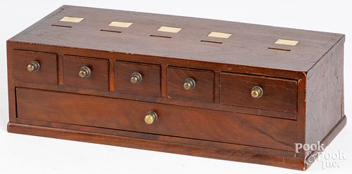 WALNUT PARTS CABINET, CA. 1900Walnut