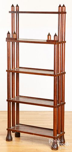 WALNUT ETAGERE, LATE 19TH C.Walnut