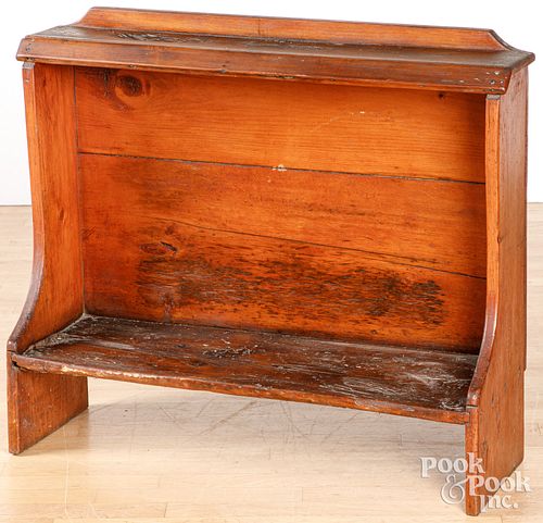 SMALL PINE BUCKET BENCH, 19TH C.Small