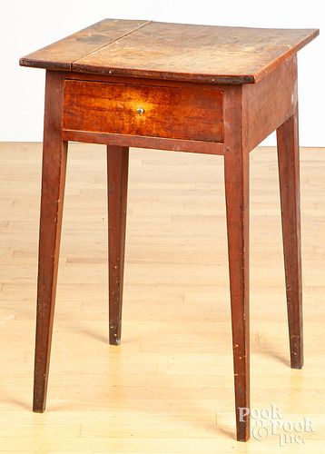 STAINED CHERRY ONE-DRAWER STAND,