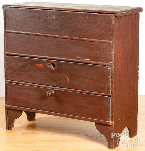 NEW ENGLAND PAINTED PINE MULE CHEST,