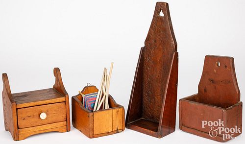 GROUP OF PINE BOXES, 19TH C.Group