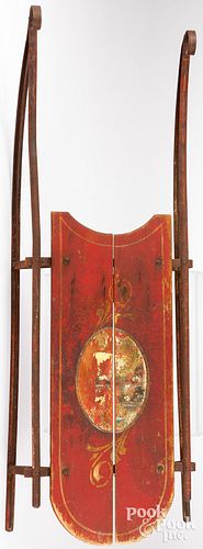 CHILD'S PAINTED SLED, 19TH C.Child's