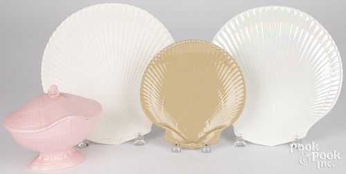 FOUR WEDGWOOD SHELL FORM DISHESFour