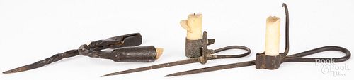 TWO IRON STICKING TOMMY CANDLE