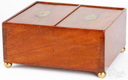 ENGLISH MAHOGANY TEA CADDY, EARLY