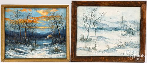 VICTOR SHEARER, TWO WINTER LANDSCAPESVictor