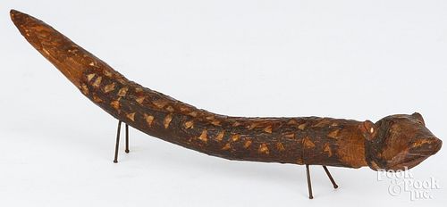 CARVED FOLK ART ROOT SNAKE, CA.