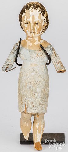 CARVED AND PAINTED FRAGMENT FIGURE