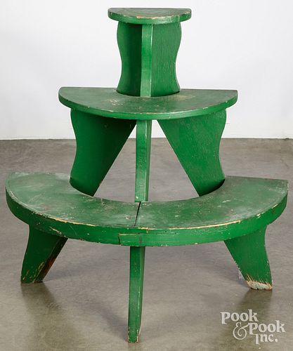 PAINTED TIERED PLANT STAND, EARLY